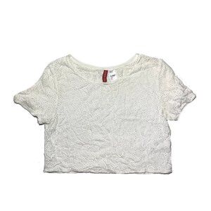 H&M Croptop Lace Knit Croptop Shirt Blouse Basic